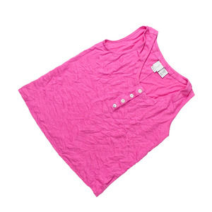 Women's Medium Pink Jodie 100% Linen Sleeveless Tunic Top